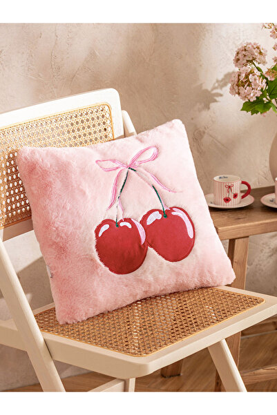 LC Waikiki Alitacity Cherry Patterned Plush Throw Pillow 45X45 cm