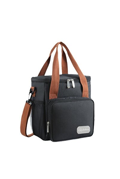 Lullaxx Lunch Bag Reusable Lunch Box Bag Insulated Large Cooler Lunch Tote--22 * 15 * 25cm,Black