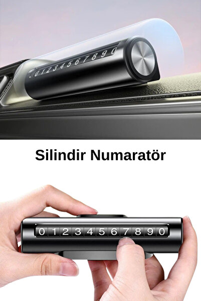 Privo Çevirmeli Ayarlı Torpido Üstü Silindir Numaratör Metal Kasa Park Telefo...