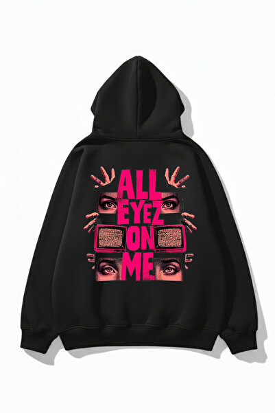 uyguntarz Hanorac unisex cu textura moale All Eyez Me cu imprimeu Design supr...