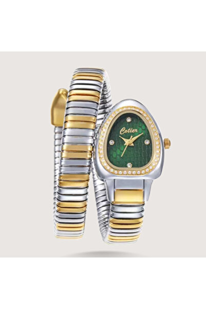 Louis Nice ساعة نسائية لفه باللون الفضي والذهبي