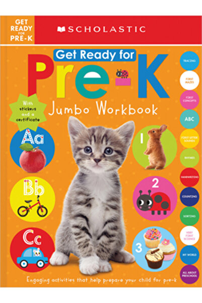 Cartwheel Books Pregătiți-vă pentru preșcolar, caiet de lucru Jumbo: Scholast...