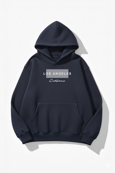 uyguntarz Φούτερ με κουκούλα με oversized κλωστές, με μαλακή υφή, Los Angeles...