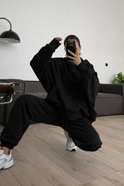 BayBayan SET DE PENTRU FEMEI, IARNĂ, OVERSIZE, CASUAL, CU GLUGĂ, CU TIV ELAST...