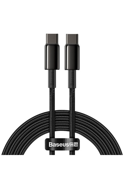Baseus Καλώδιο Δεδομένων Type-C σε Type-C 100W, Γρήγορη Φόρτιση, 2μ, Χρυσό Βο...