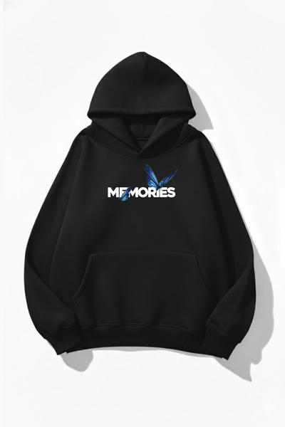 uyguntarz Hanorac unisex cu textura moale Butterfly Memories cu imprimeu Desi...