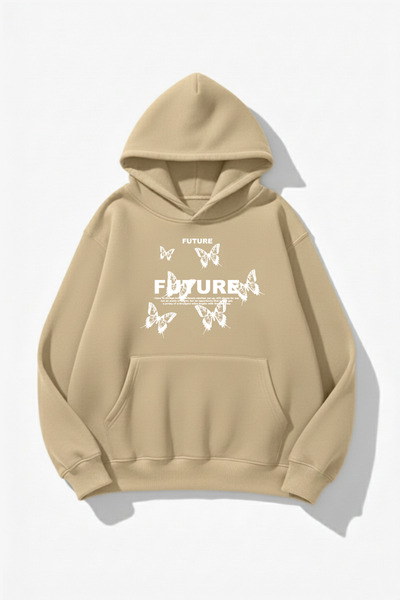 uyguntarz Hanorac unisex cu textura moale Future Butterfly cu imprimeu Design...