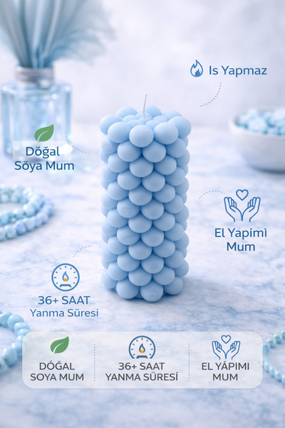 Flow Home Soya Mum,Dekoratif Lüks & El Yapımı Doğal Mum,Uzun Yanma Süreli Şık...