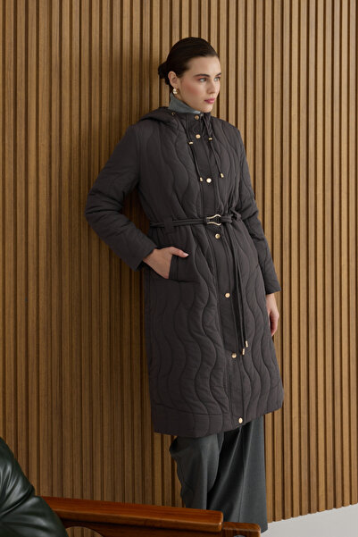 Aker Gri Beli Lastik Ayarlı Mont