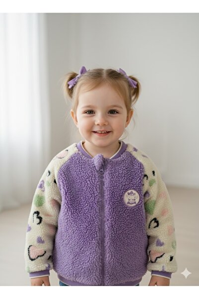 Laria Kuzu Welsoft Renkli Kız Bebek Mont - Baby Z