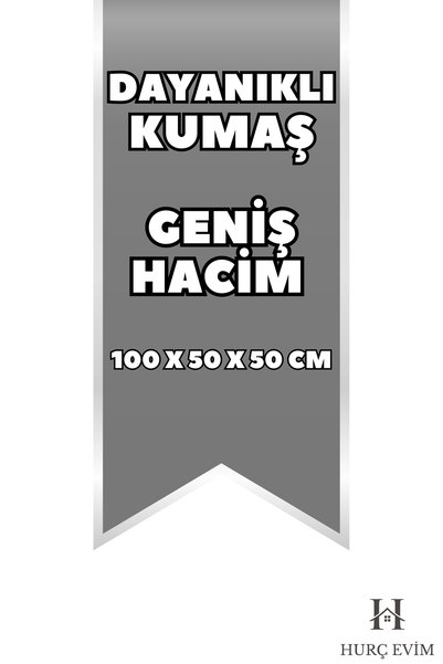 HURCEVİM 2 Adet Antrasit Çizgili Yorgan Hurcu 100x50x50 cm | Ekstra Dayanıklı Hurç - Organizer
