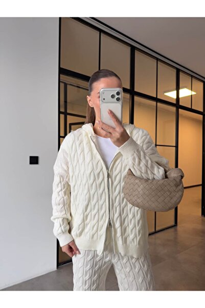 BB Bensu Buyruk Hair Braided Zippered Knitwear Set