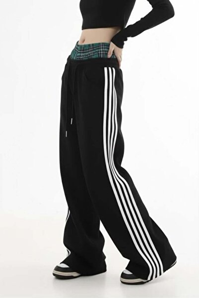 Karakedi Black Striped Fake Boxer Y2K Unisex Tracksuit