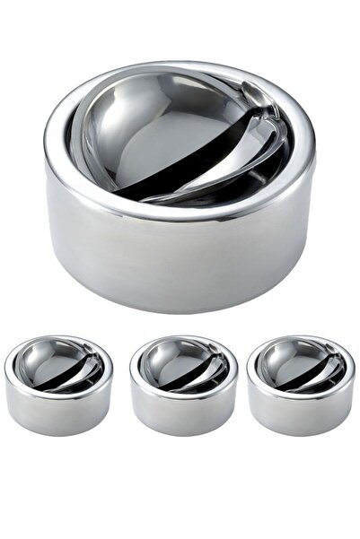 Falconetti 10 Pieces Steel 11.7cm Cafe Restaurant Ashtray with Lid Round Bowl Ashtray