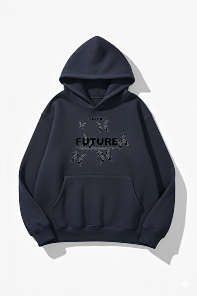 uyguntarz Hanorac unisex cu textura moale Future Butterfly cu imprimeu Design...