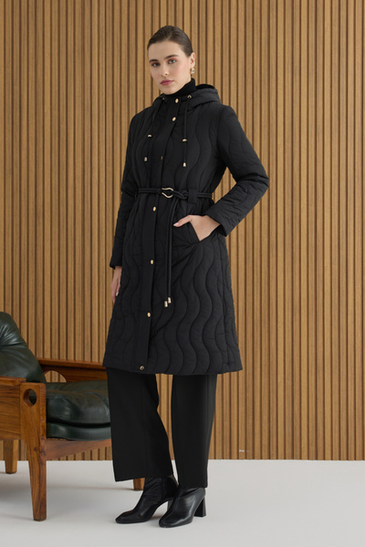 Aker Siyah Beli Lastik Ayarlı Mont