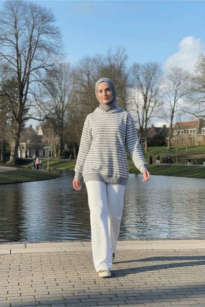 Zeneva Collection Hanorac tricotat cu dungi