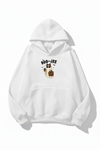 uyguntarz Hanorac unisex cu textura moale Boo-Jee Ghost cu imprimeu Design su...