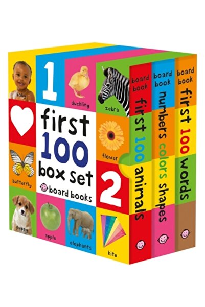 Priddy Books Set cutie First 100 (3 cărți mici cartonate fără copertă căptușită)