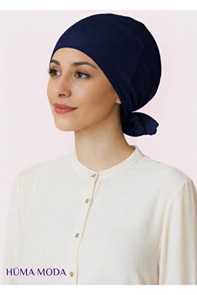 HÜMA MODA Lacivert Bağlamalı Geçme Tesettür Bone Kaymaz Toparlayıcı Günlük ve...