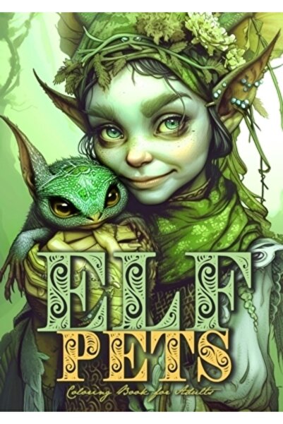 INDEPENDENT CAT Elf Pets Coloring Book for Adults: elven Coloring Book Graysc...