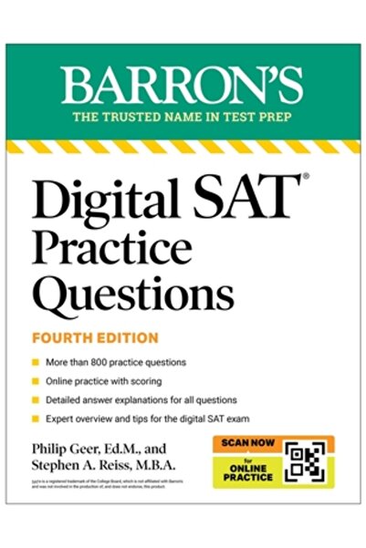 Barrons Education Series Întrebări de practică pentru SAT digital, ediția a p...