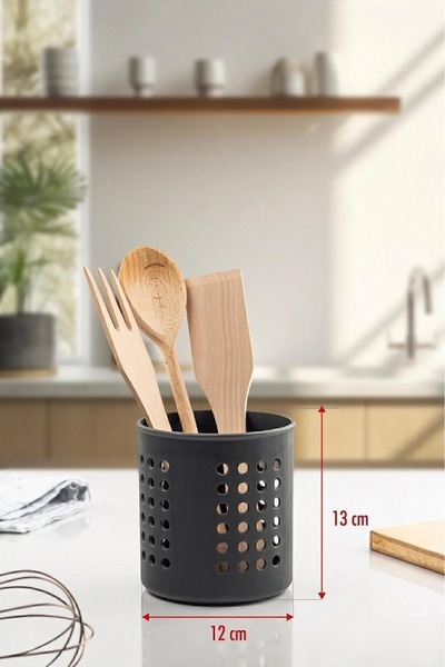 Evalins Spire Cylinder Cutlery Holder, Countertop Serving and Spoon Organizer...
