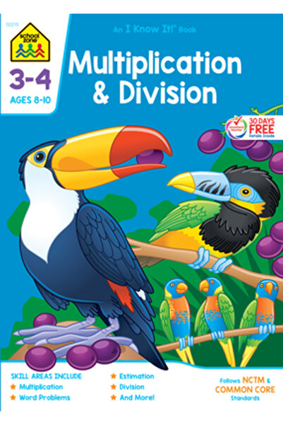 School Zone Înmulțire și Împărțire 3-4 Vârste 8-10 ani