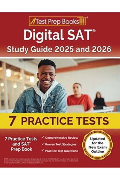 Test Prep Books Ghid digital de studiu SAT 2024 și 2025: 7 teste practice și ...