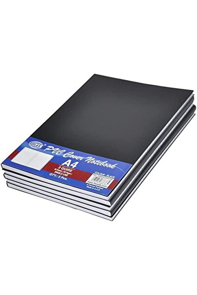 FİS دفتر ملاحظات بغلاف من مادة PVC، مقاس A4، أسود - FSNBA42QPVCBK