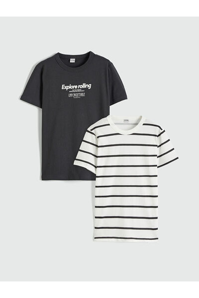LC Waikiki Esvab • Modern & Distinctive Zero Roba Collar Boys' T-Shirt 2-Pack