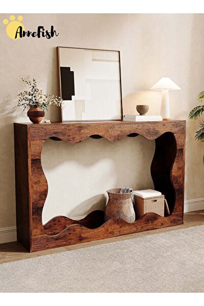 AnneFish 140*30*90cm Console Table with Storage Farmhouse Entryway Long Narrow Console Stand Sofa table