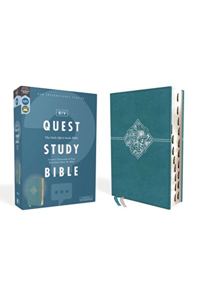 Zondervan Niv, Biblia de studiu Quest, Leathersoft, Albastră, Indexată, Impri...