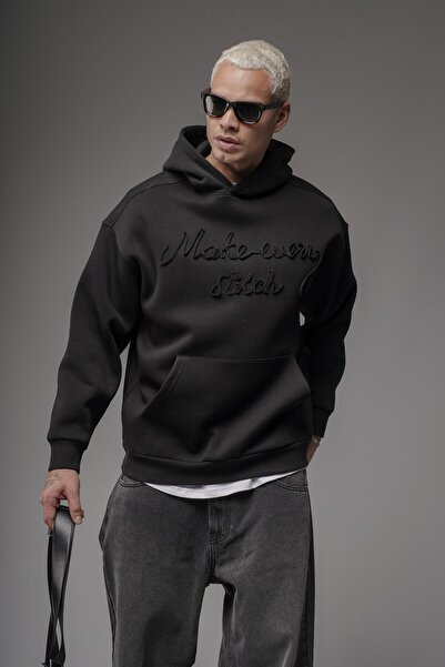king brich Hooded Hoodie Sweatshirt with Piping on the Front