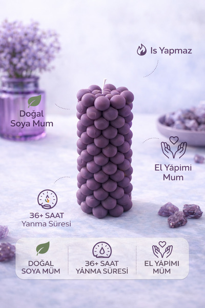 Flow Home Soya Mum,Dekoratif Lüks & El Yapımı Doğal Mum,Uzun Yanma Süreli Şık...