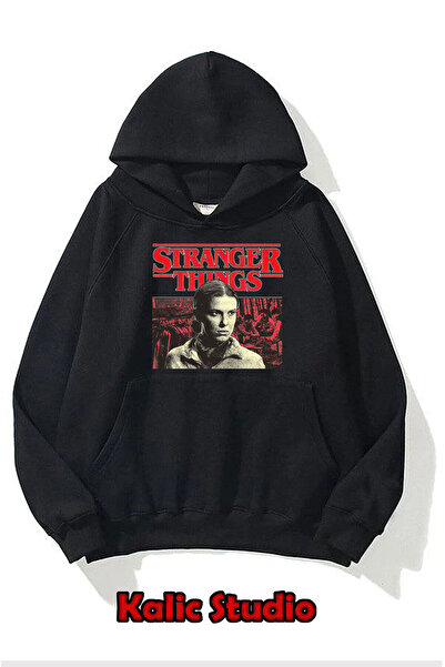 Kalic Studio Stranger Things supradimensionat unisex swea tricou negru