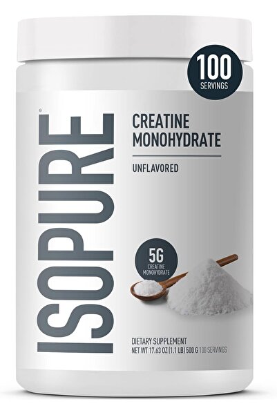 Isopure 100% Pure Creatine Monohydrate Powder, Sugar Free, Unflavored, 5g Cre...