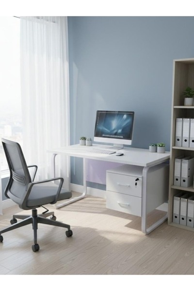 BEC24 Space-saving 100cm computer desk - Sturdy metal legs and sleek, modern design