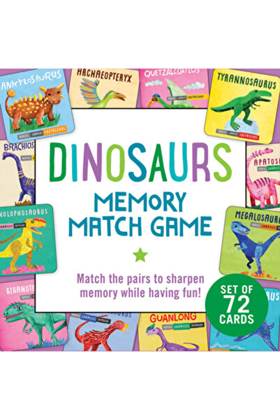 Peter Pauper Joc de memorie cu dinozauri (set de 72 de cărți)