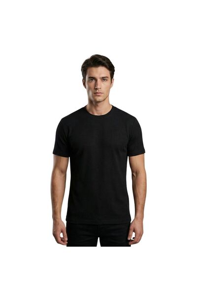 trender Мъжка тениска O Yaka 4025 Черна