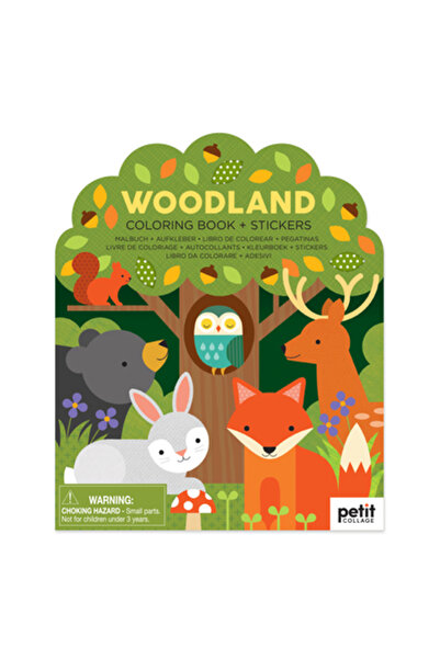 Petit Collage Carte de colorat cu tematică de pădure + autocolante