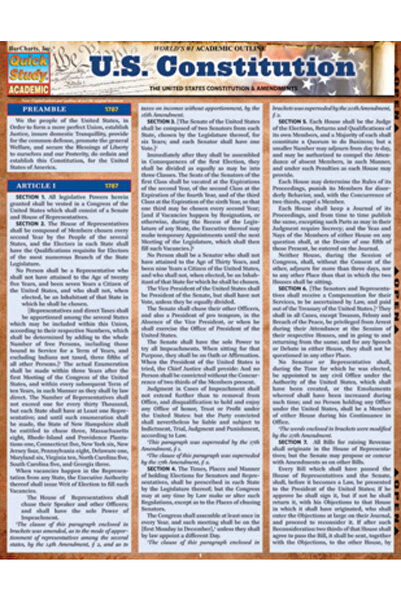 Bar Charts Inc (Fl) Constituția SUA: Constituția Statelor Unite și amendament...