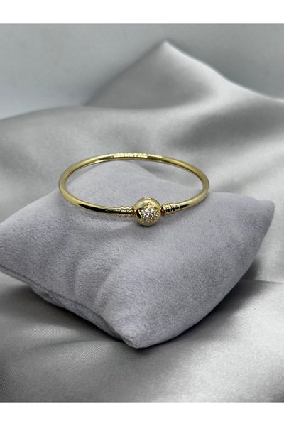 Bade Jewelry Vip Gold Top Detaylı İnce Kelepçe