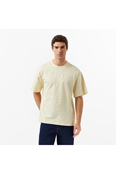 KARL KANI Aop Signature Erkek Bej T-Shirt