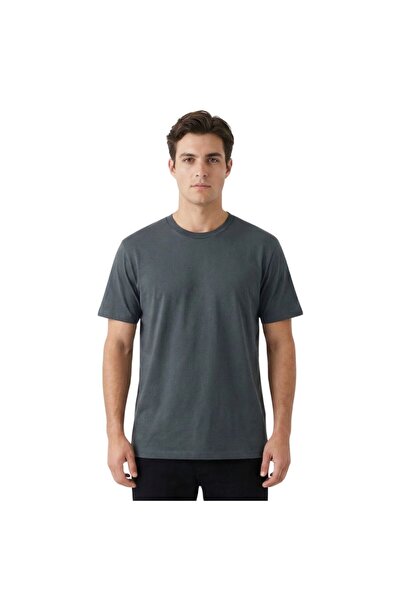 trender Tricou bărbătesc cu guler rotund din jerseu simplu 2020-1 PETROL