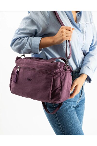 eflanmoda Γυναικεία τσάντα χειρός και ώμου από αδιάβροχο ύφασμα με απαλή υφή