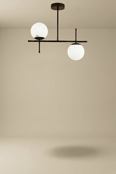 RONİSU AYDINLATMA Axella Sarkıt 2'li Camlı Avize - Şık Tasarımlı Modern Avize