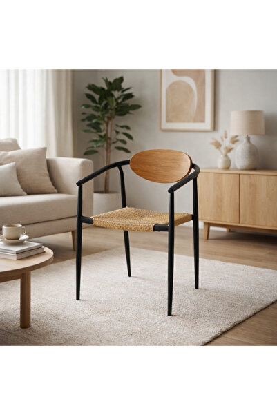 Palma homez Modern garden chair with a natural touch - Black