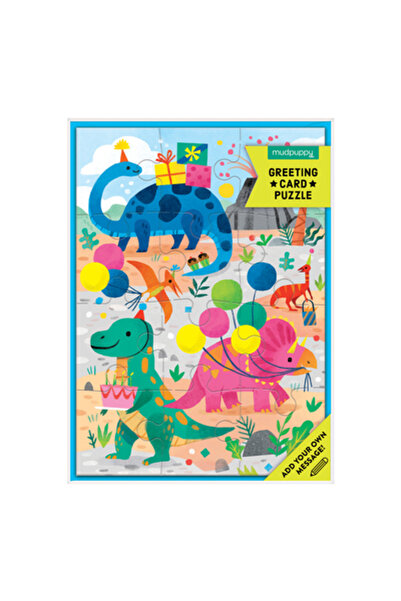 Galison Dino Party Greeting Card Puzzle