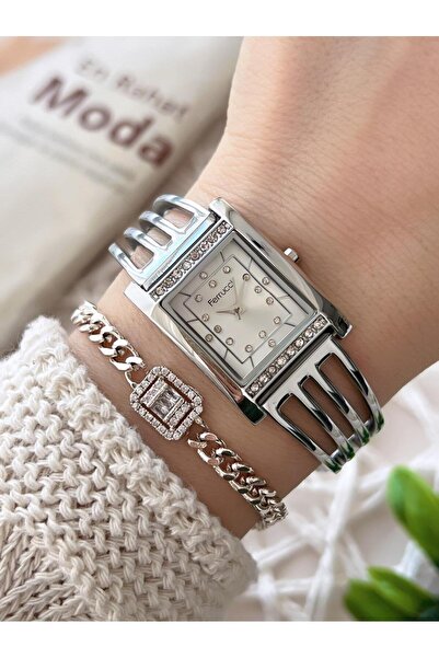 Ferrucci Women's Wristwatch+Bracelet Special Series Steel Band Tarnish-Free Vs.Blkt.0763